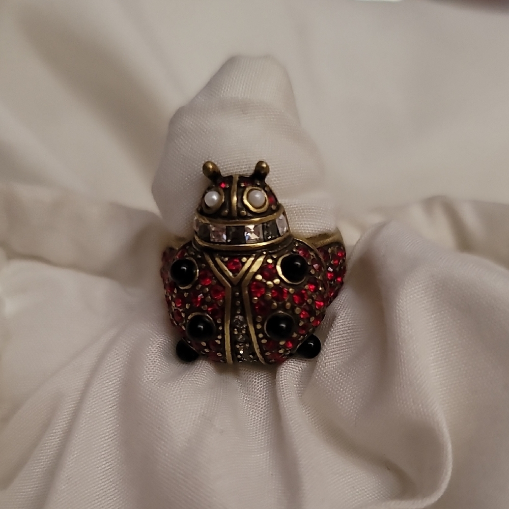 Heidi Duas Lady Big Ring Swarsky Crystals Sz. 8